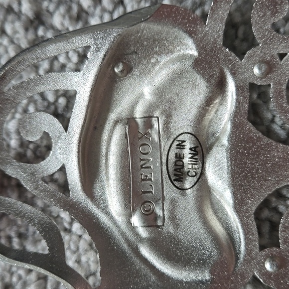 Lenox China Silver Tone Santa Claus Face  Jeweled Christmas Tree Ornament - Picture 3 of 3